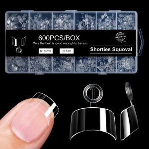 Urban nails tip box Clear Shorties: Squoval 600 pcs 12 sizes
