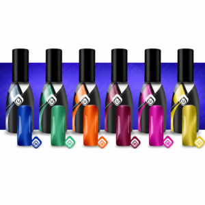 Magnetic Glass Gelpolish 1 t/m 6 Complete set + Gratis Colorpop stickervel