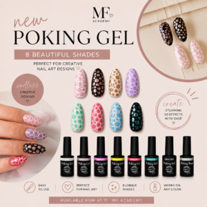 Urban Nails Poking 3 D Gel Box  8 kleuren + Poking Base Gel 8 gr
